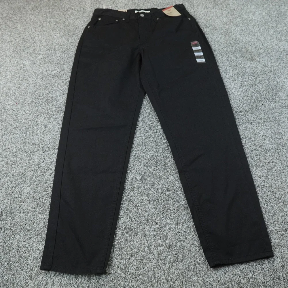 NEW Levis Jeans Mens 31 Dark Black Denim Pants 80s Mom Jean High Rise Tapered